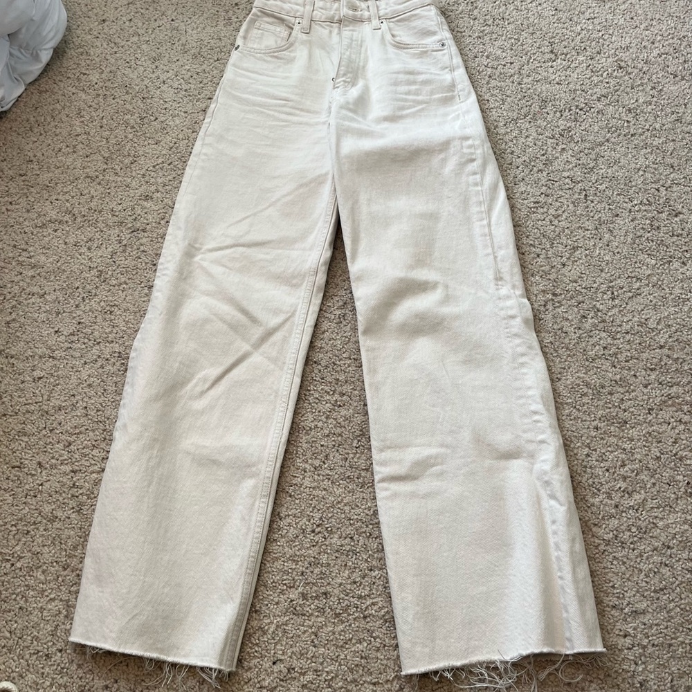 zara wide leg jeans cream